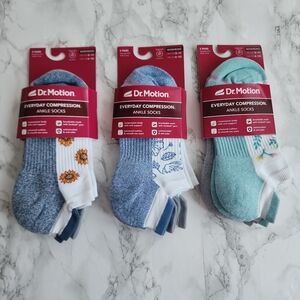 Dr. Motion Ankle Socks 6 Pairs Compression Socks Size Socks 9–11 Shoe 4-10